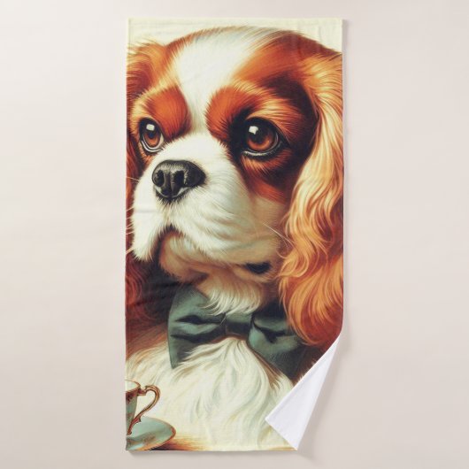 Cavalier King Charles Spaniel Schilderij Badhanddoek (Badhanddoek)