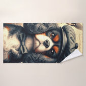 Cavalier King Charles Spaniel Schilderij Badhanddoek (Badhanddoek)