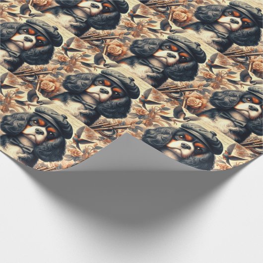 Cavalier King Charles Spaniel Schilderij Cadeaupapier (Hoek)