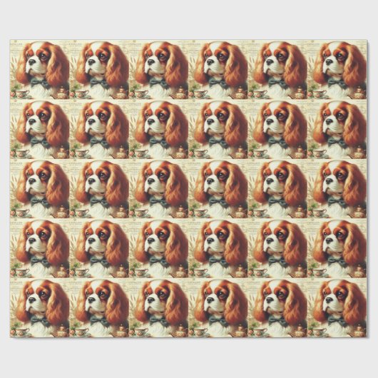  Cavalier King Charles Spaniel Schilderij Cadeaupapier (Vlak)