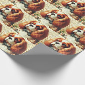  Cavalier King Charles Spaniel Schilderij Cadeaupapier (Hoek)