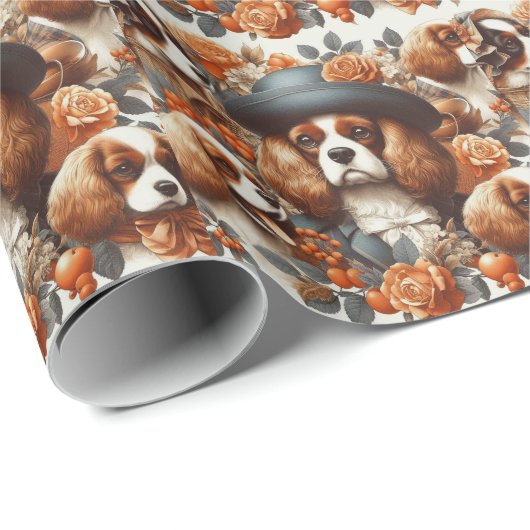  Cavalier King Charles Spaniel Schilderij Cadeaupapier (Rol Hoek)