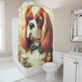  Cavalier King Charles Spaniel Schilderij Douchegordijn (In situ)