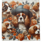 Cavalier King Charles Spaniel Schilderij Douchegordijn (Voorkant)