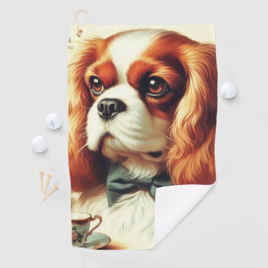 Cavalier King Charles Spaniel Schilderij Golfhanddoek (Insitu)