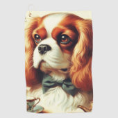 Cavalier King Charles Spaniel Schilderij Golfhanddoek (Voorkant)
