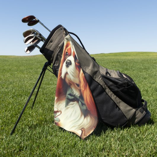  Cavalier King Charles Spaniel Schilderij Golfhanddoek (Groen)