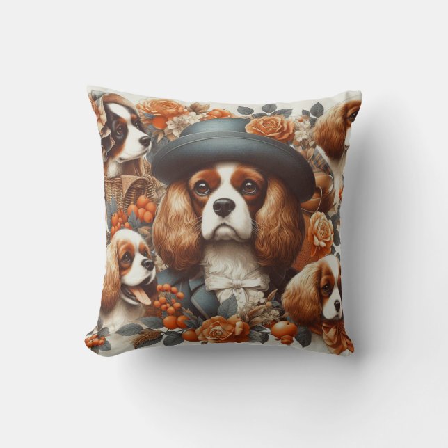  Cavalier King Charles Spaniel Schilderij Kussen (Voorkant)