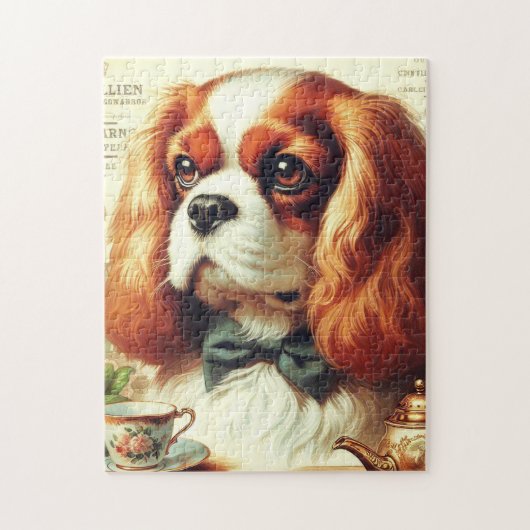  Cavalier King Charles Spaniel Schilderij Legpuzzel (Verticaal)