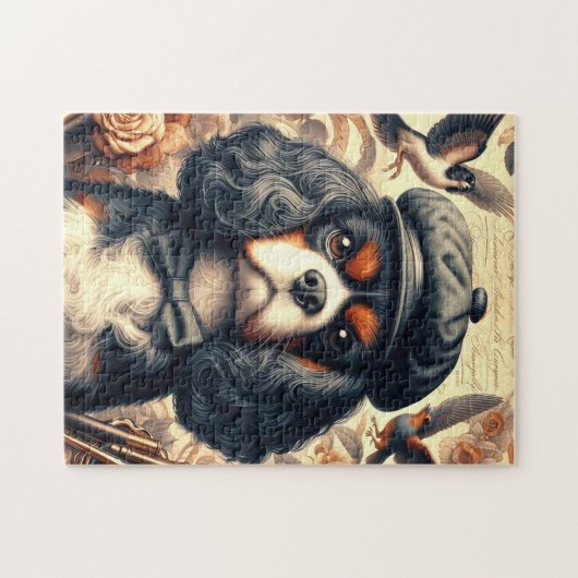 Cavalier King Charles Spaniel Schilderij Legpuzzel (Horizontaal)