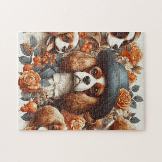  Cavalier King Charles Spaniel Schilderij Legpuzzel (Horizontaal)