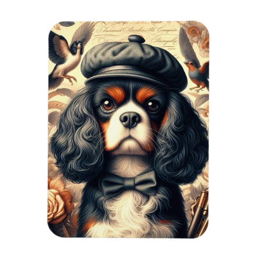 Cavalier King Charles Spaniel Schilderij Magneet (Verticaal)