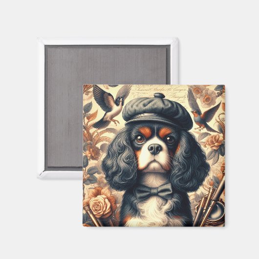 Cavalier King Charles Spaniel Schilderij Magneet (Voorkant / Achterkant)