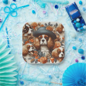 Cavalier King Charles Spaniel Schilderij Papieren Bordje (Feest)