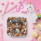 Cavalier King Charles Spaniel Schilderij Papieren Bordje (Feest)