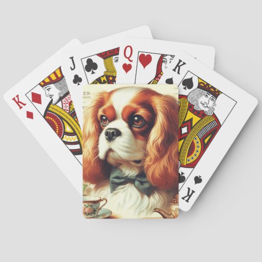  Cavalier King Charles Spaniel Schilderij Pokerkaarten (Achterkant)