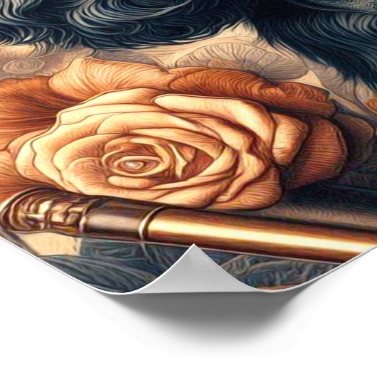 Cavalier King Charles Spaniel Schilderij Poster (Hoek)