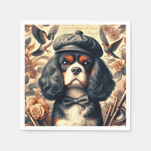 Cavalier King Charles Spaniel Schilderij Servet (Voorkant)