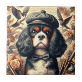 Cavalier King Charles Spaniel Schilderij Tegeltje (Voorkant)