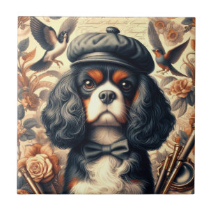 Cavalier King Charles Spaniel Schilderij Tegeltje
