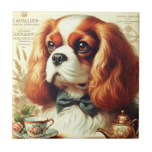 Cavalier King Charles Spaniel Schilderij Tegeltje