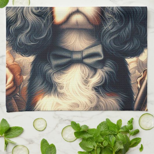 Cavalier King Charles Spaniel Schilderij Theedoek (Gevouwen)