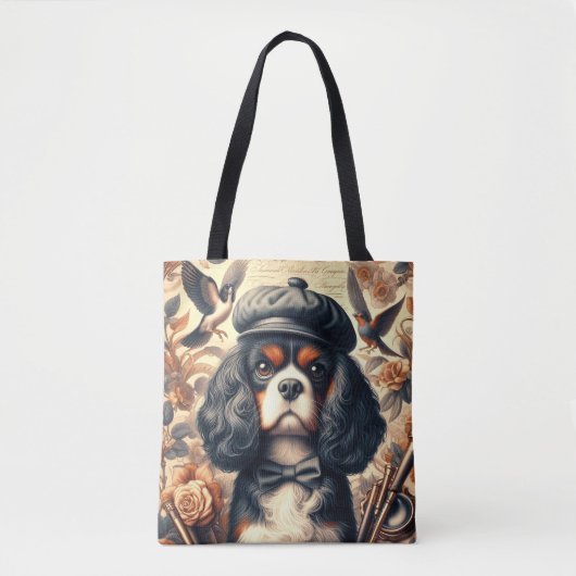 Cavalier King Charles Spaniel Schilderij Tote Bag (Voorkant)