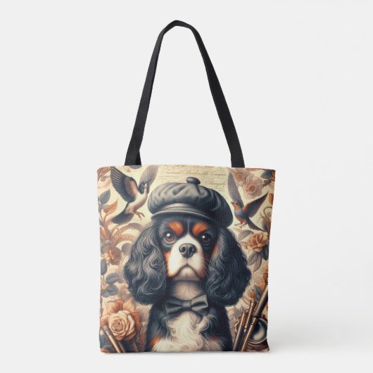 Cavalier King Charles Spaniel Schilderij Tote Bag (Achterkant)
