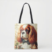  Cavalier King Charles Spaniel Schilderij Tote Bag (Voorkant)