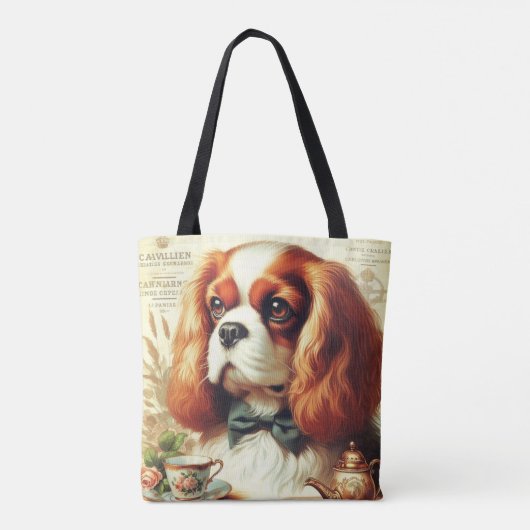  Cavalier King Charles Spaniel Schilderij Tote Bag (Achterkant)