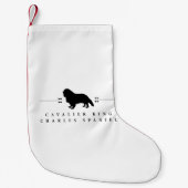 Cavalier King Charles Spaniel silhouette -1- Kleine Kerstsok (Voorkant)