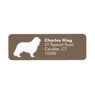 Cavalier King Charles Spaniel Silhouette Adres Etiket