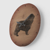 Cavalier King Charles Spaniel Silhouette Rustic Grote Klok (Hoek)