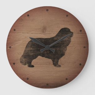 Cavalier King Charles Spaniel Silhouette Rustic Grote Klok