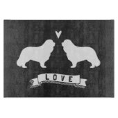 Cavalier King Charles Spaniel Silhouetten Liefde Snijplank (Voorkant)