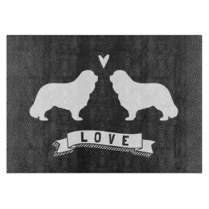 Cavalier King Charles Spaniel Silhouetten Liefde Snijplank