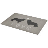 Cavalier King Charles Spaniel Silhouetten Liefde Snijplank (Hoek)