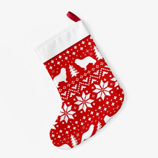 Cavalier King Charles Spaniel Silhouettes Vakantie Kleine Kerstsok (Achterkant (Hangend))