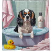 Cavalier King Charles Spaniel Slaperig Schattig Gr Douchegordijn (Voorkant)