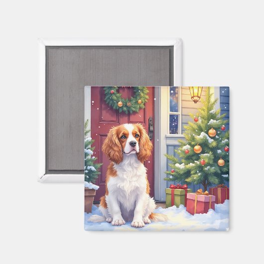 Cavalier King Charles Spaniel Sneeuw Kerstmis Magneet (Voorkant / Achterkant)