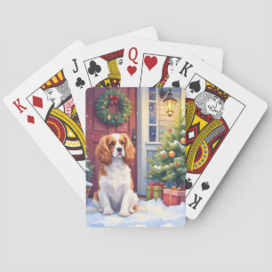 Cavalier King Charles Spaniel Sneeuw Kerstmis Pokerkaarten