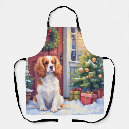 Cavalier King Charles Spaniel Sneeuw Kerstmis Schort (Voorkant)
