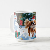 Cavalier King Charles Spaniel Sneeuw met Kerstmis Koffiemok (Voorkant links)