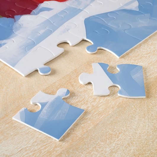 Cavalier King Charles Spaniel Sneeuw met Kerstmis Legpuzzel (Zijkant)