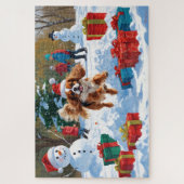 Cavalier King Charles Spaniel Sneeuw met Kerstmis Legpuzzel (Verticaal)