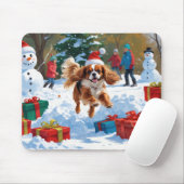 Cavalier King Charles Spaniel Sneeuw met Kerstmis Muismat (Met muis)