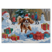 Cavalier King Charles Spaniel Sneeuw met Kerstmis Snijplank (Voorkant)