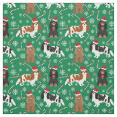 Cavalier King Charles Spaniel snoepriet groen Stof (Swatch)