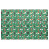 Cavalier King Charles Spaniel snoepriet groen Stof (Fat Quarter)
