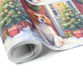 Cavalier King Charles Spaniel Snowy Christmas Cadeaupapier (Rol Hoek)